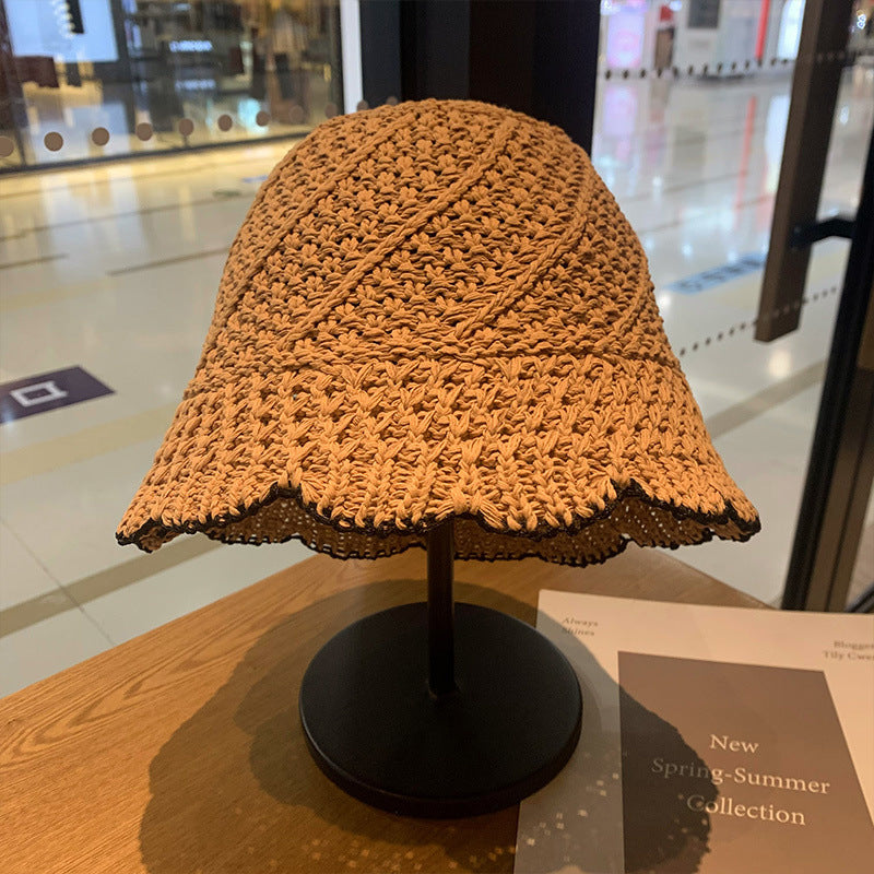 Female Summer Fashion Sunshade Japanese Hollow Out Fisherman Hat