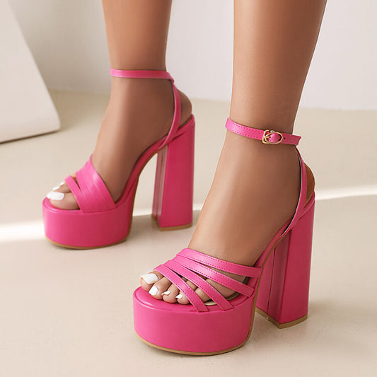 Women's Summer Plus Size Chunky Heel Sandals
