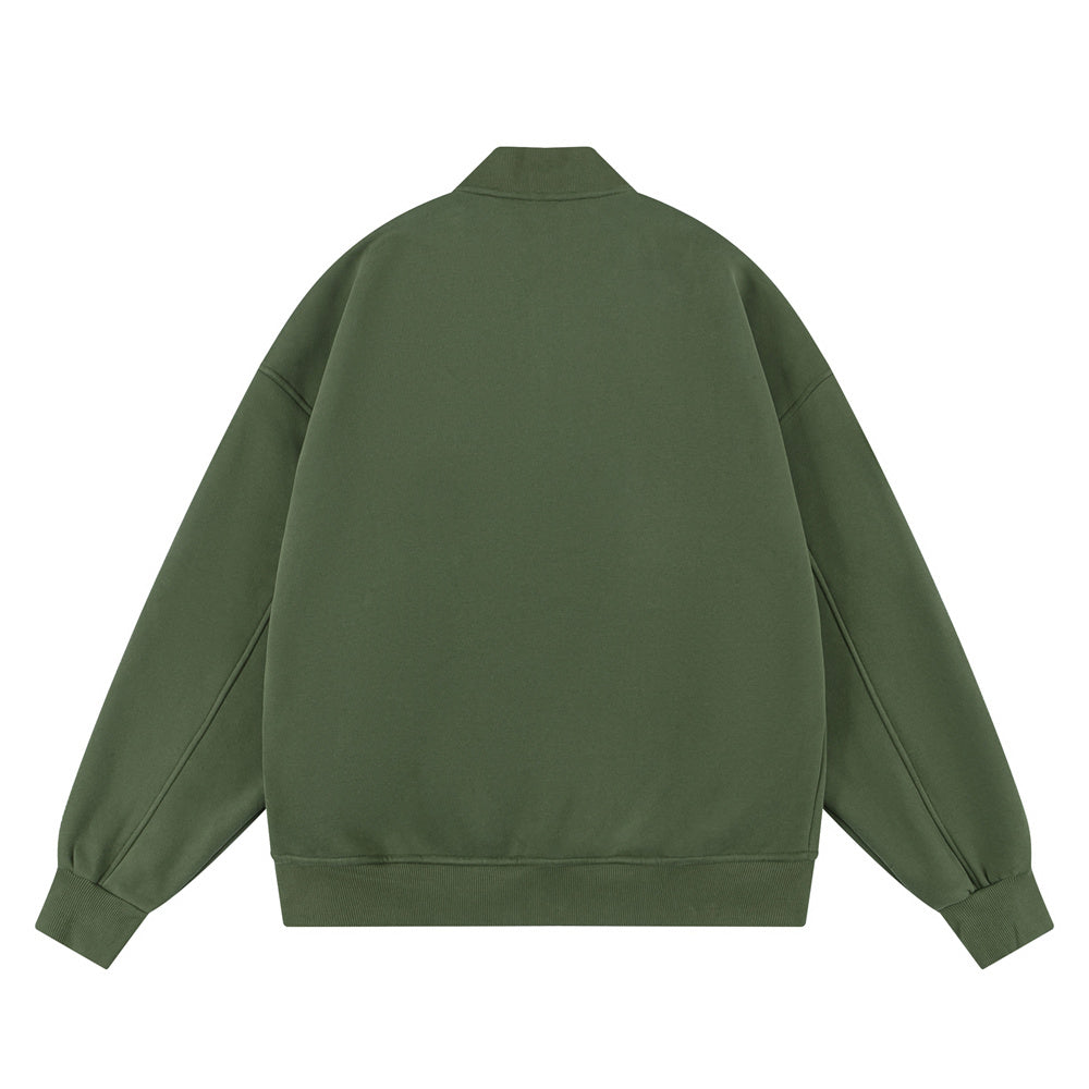 American Style Loose Solid Color With Fur Baseball Uniform