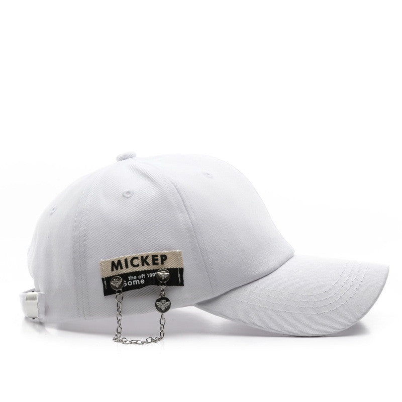 Sunscreen Solid Color Patch Chain Cap