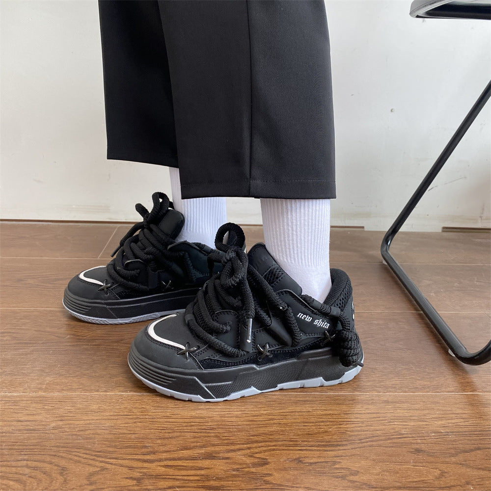 Fede Dad-sko til damer, alsidige, til studiebrug, casual, platform, højdeøgende