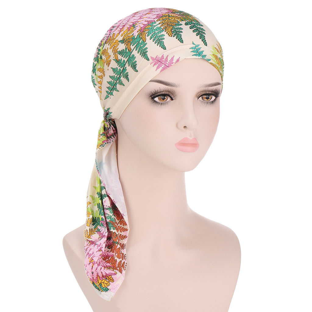 Women's European And American Printed Curved Cloth Hat