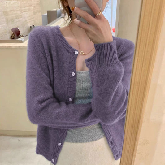 Short Round Neck Bandage Dress Base Sweater Coat Top