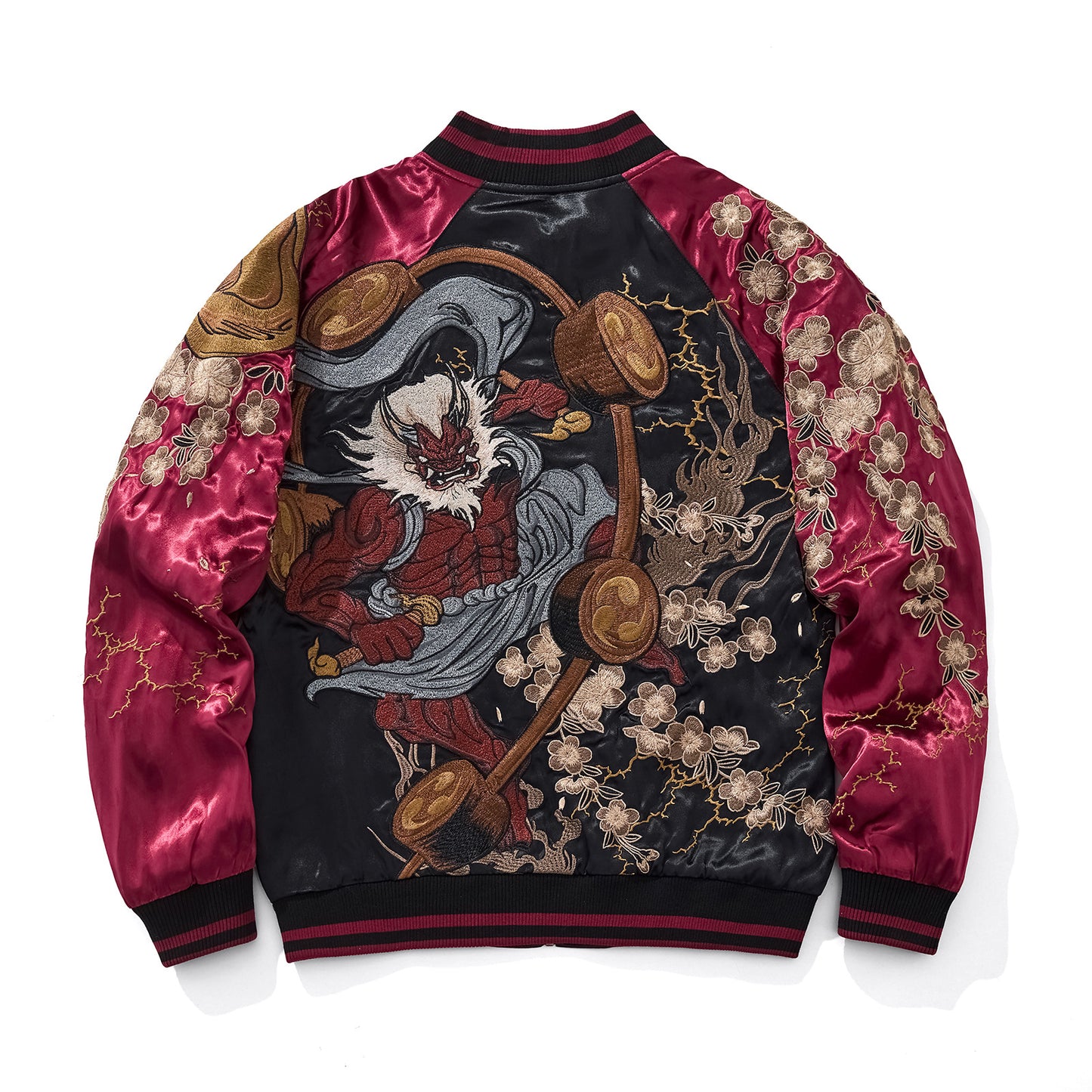 Mens Loose Fit Polyester Embroidered Chinese Style Jacket