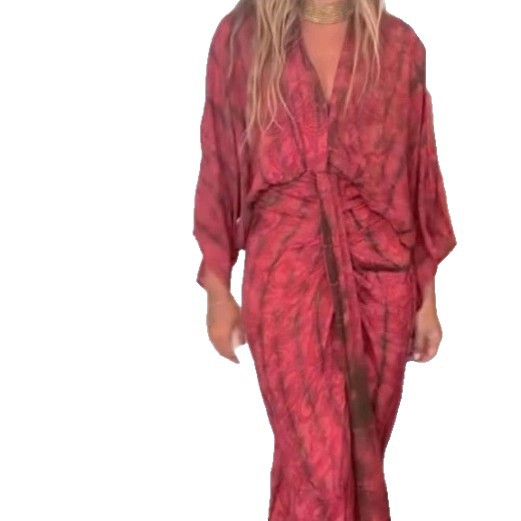 Bohemian Printed Dress For Spring And Autumn