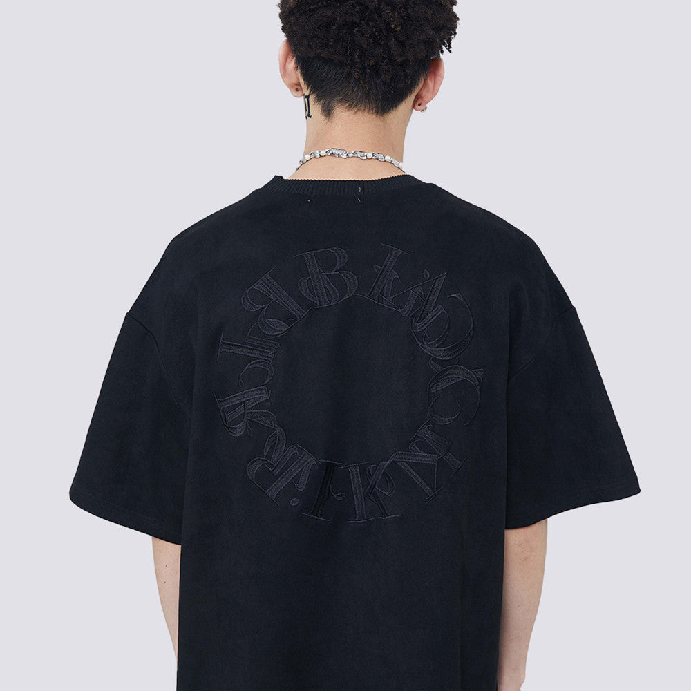 Suede American Street Men's Embroidered Letter Short Sleeve T-shirt