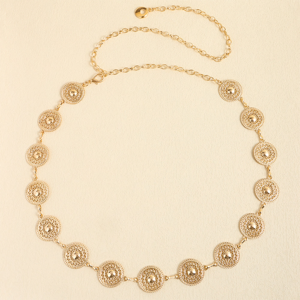 Body Chain Simple Metal Belt Decorative Waist Chain Women's Fashion Chain Cutout Iron Geometric Chain