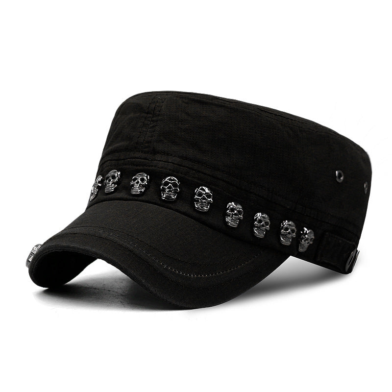 Fashionable Rivet Flat Top Hat