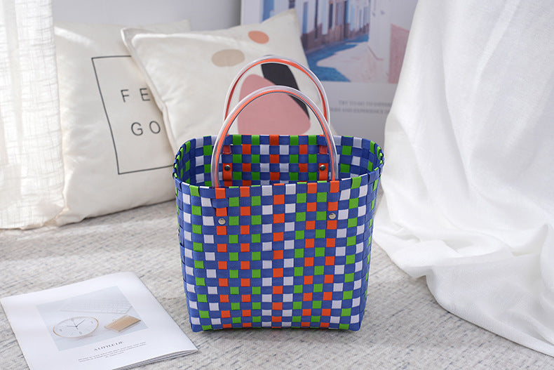 Women's Fashion Diagonal Basket Woven Bag