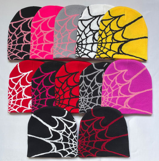 Knitted Hat Female Spider Web Woolen Cap