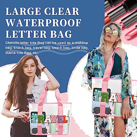 Transparent PVC Letters Wash Bag Good-looking Large Capacity