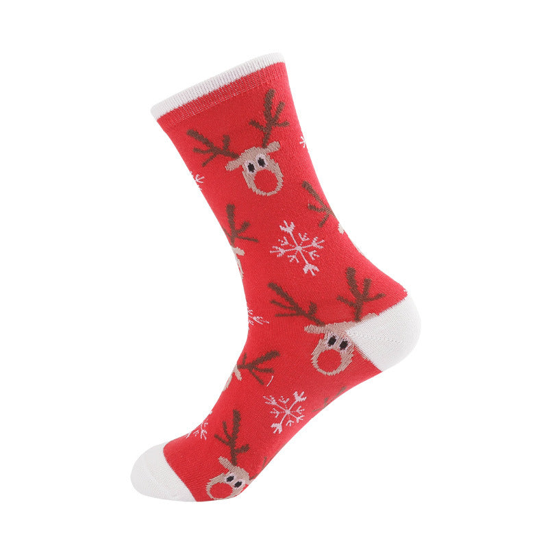 Santa Claus Elk Snowman Medium Tube Socks