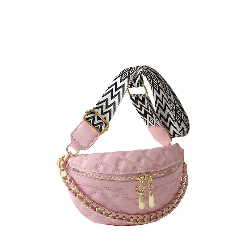 Chain Texture Slanted Chest Bag Women's Shoulder