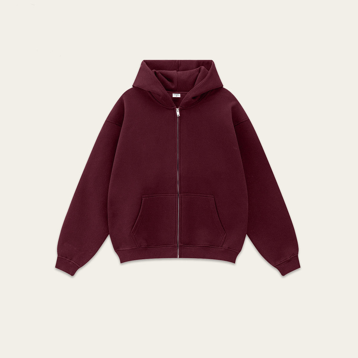 Efterår Fleece Ensfarvet Hættetrøje Afslappet Løs Cardigan Sportsbukser
