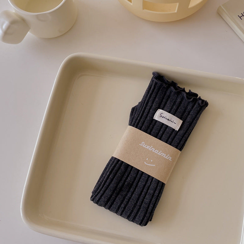 Wooden Ear Socks Vertical Stripe Cotton