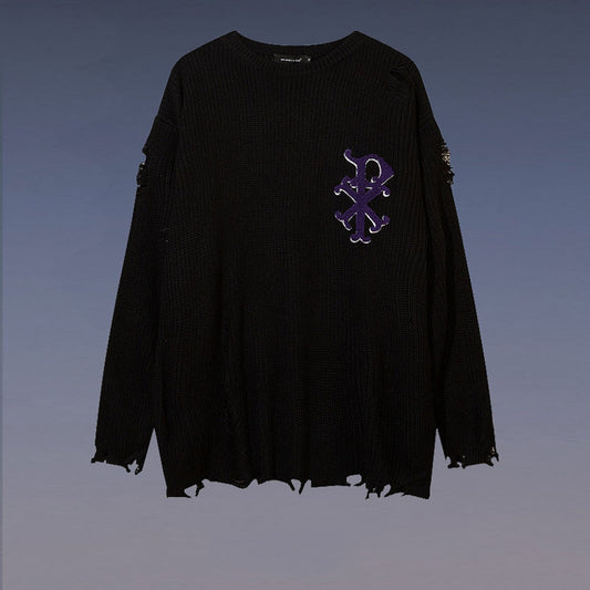 Retro Street Niche Tide Brand Dark Sweater