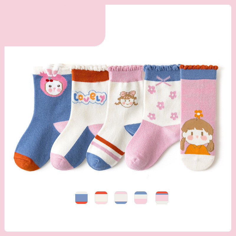 Children's Bright Color Trendy Middle Tube Casual Student Socks
