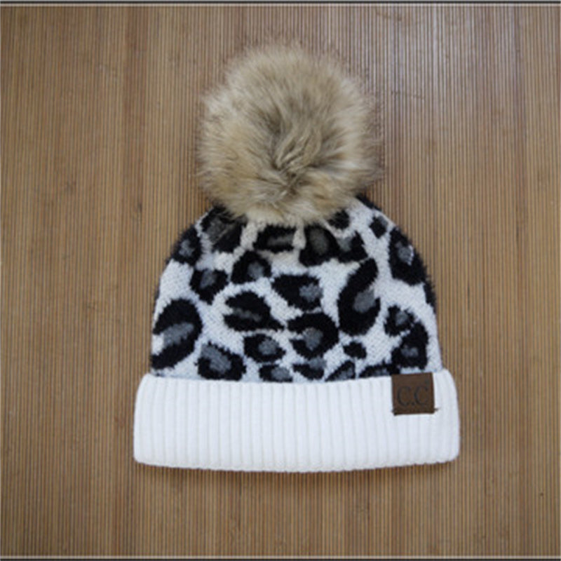 Women's Flanging Wool Ball Pile Woolen Hat