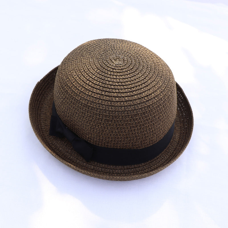 Women's New European And American Woven Bow Straw Hat