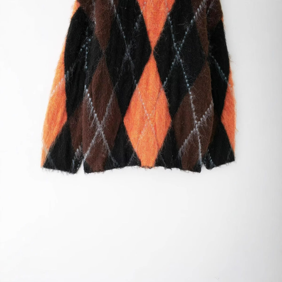 Women's Square Collar Knitted Jacquard Cardigan