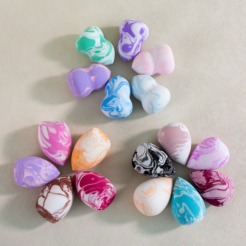 Waterdrop-shaped Beveled Two-tone Beauty Sponge