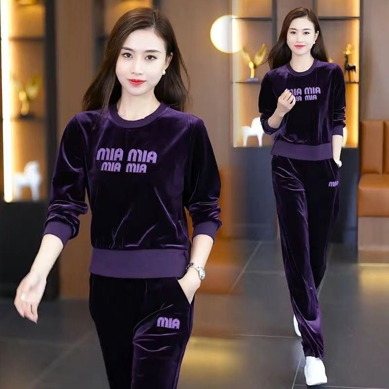 New Stylish Foreign-style Slim-fit High-end Running Two-piece Set