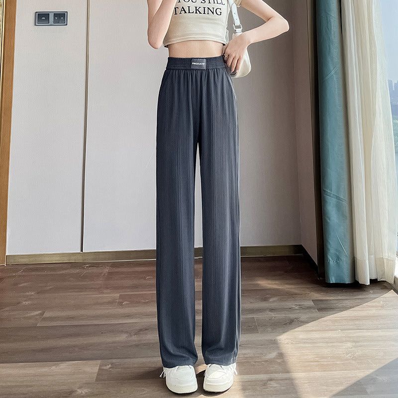 Ice Silk Wide-leg Pants Women's Summer Thin High Waist Drooping Sun Protection