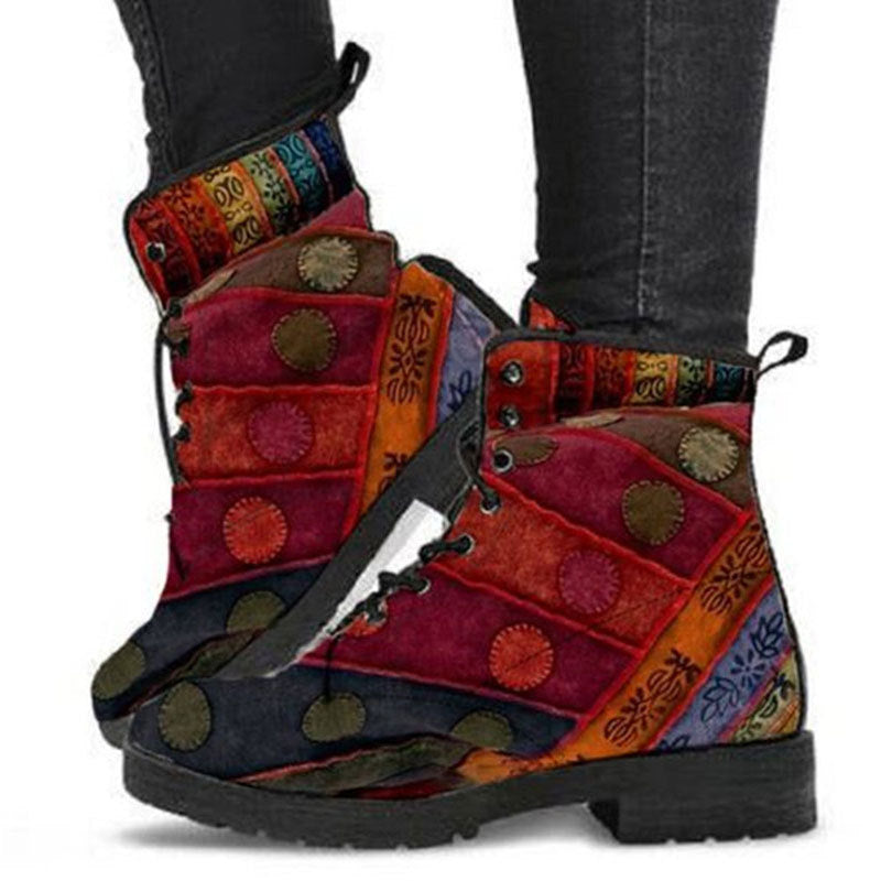 Women's Lace-up Comfortable Thick-soled Short British Style Women's Boots