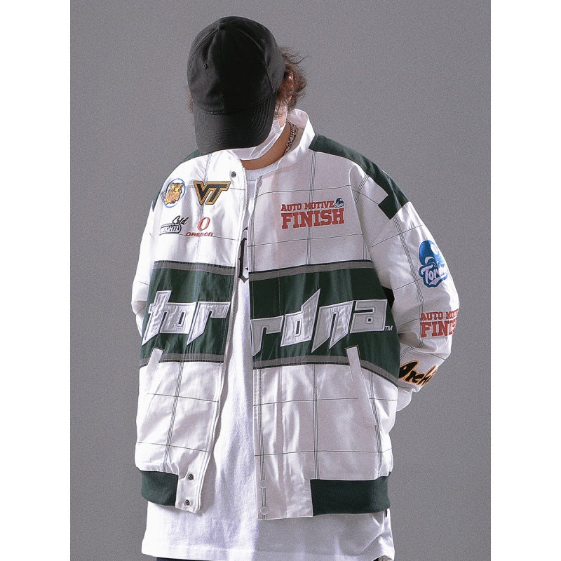 Retro Racing Suit Jacket Men's And Women's Baseball Uniform