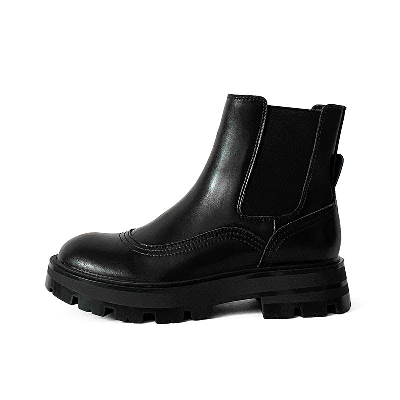Short Boots Smoke Boots Women's Elastic Sleeve Foot Women's Martin Boots British Style Women's Boots