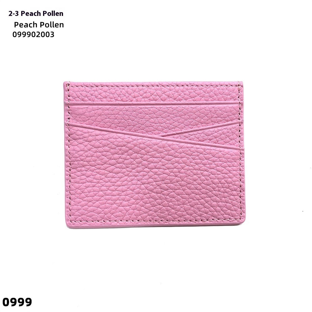 Leather Oil Edge Oblique Thin Bank Card Holder Soft Cowhide Document Package