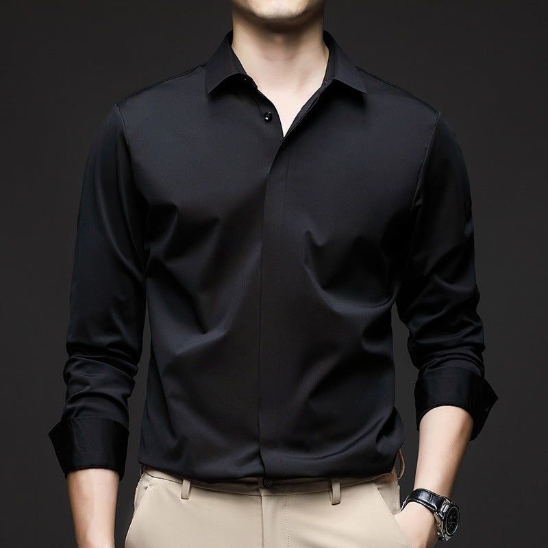 Formal Wear Seamless Ice Silk Shirt Half Sleeve Cardigan