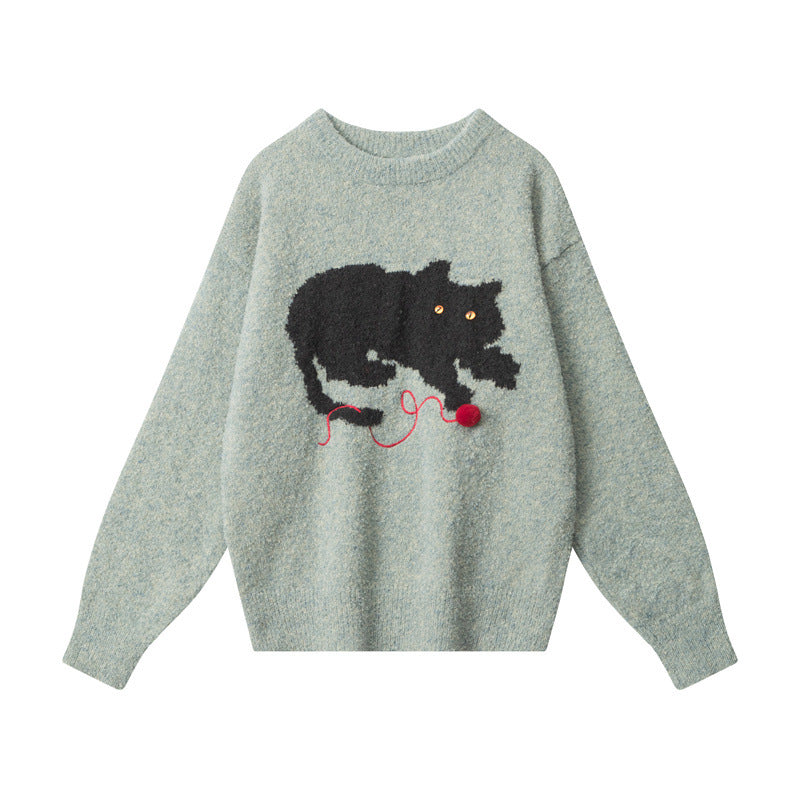 Cat Sweater Women's Autumn And Winter Lazy Leisure Pullover Knitted