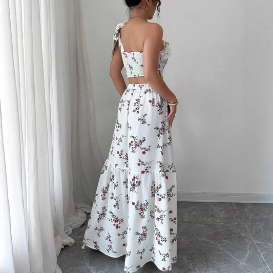 Womens Elegant And Stylish Printed Top And Skirt Two-Piece Set