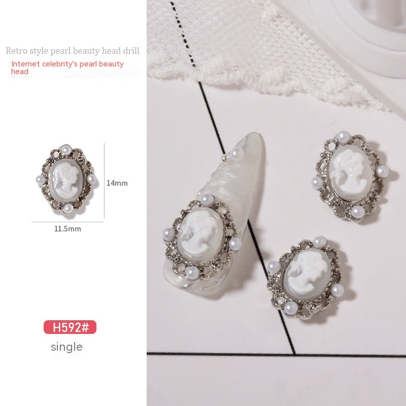 Baroque Retro Beauty Head Nail Accessories
