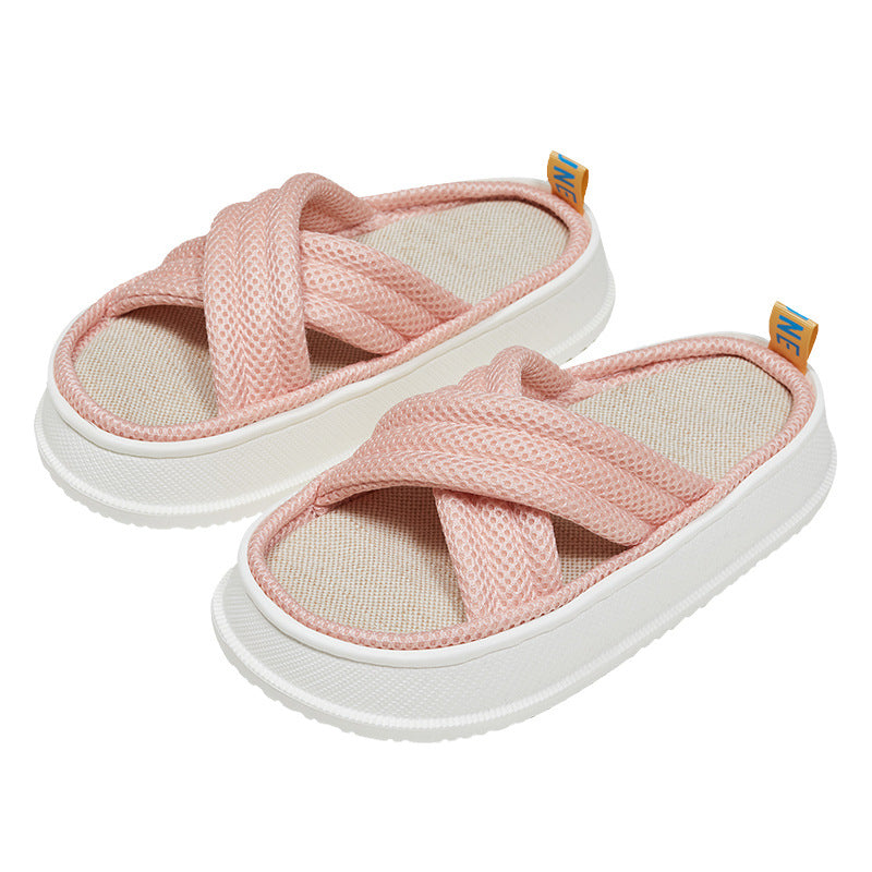 Women's High-end Couple's Fashion And Elegant Linen Slippers