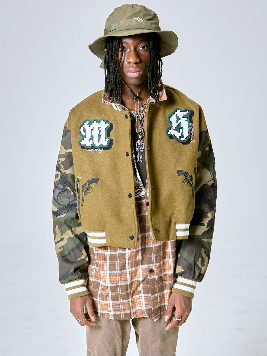 Embroidered Short Baseball Jacket Women