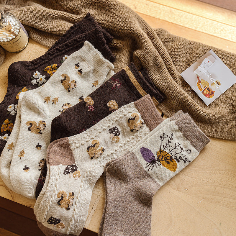 Sen Series Wool Socks New Style Thickened Retro And Lovely