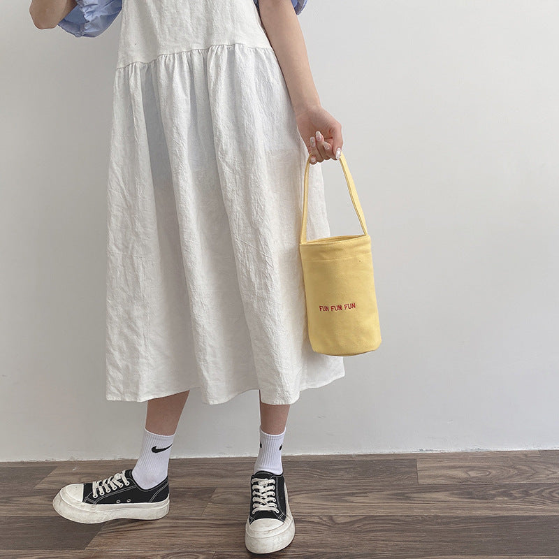 Solid Color Canvas Portable Umbrella Bag Candy Color Hand Carry