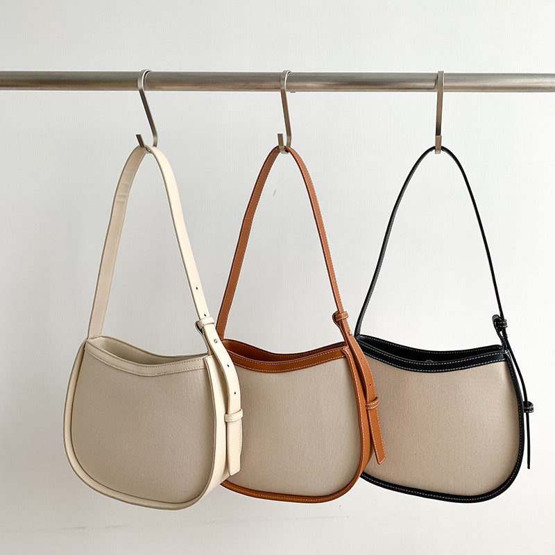 Canvas Versatile Bucket Underarm Shoulder Bag