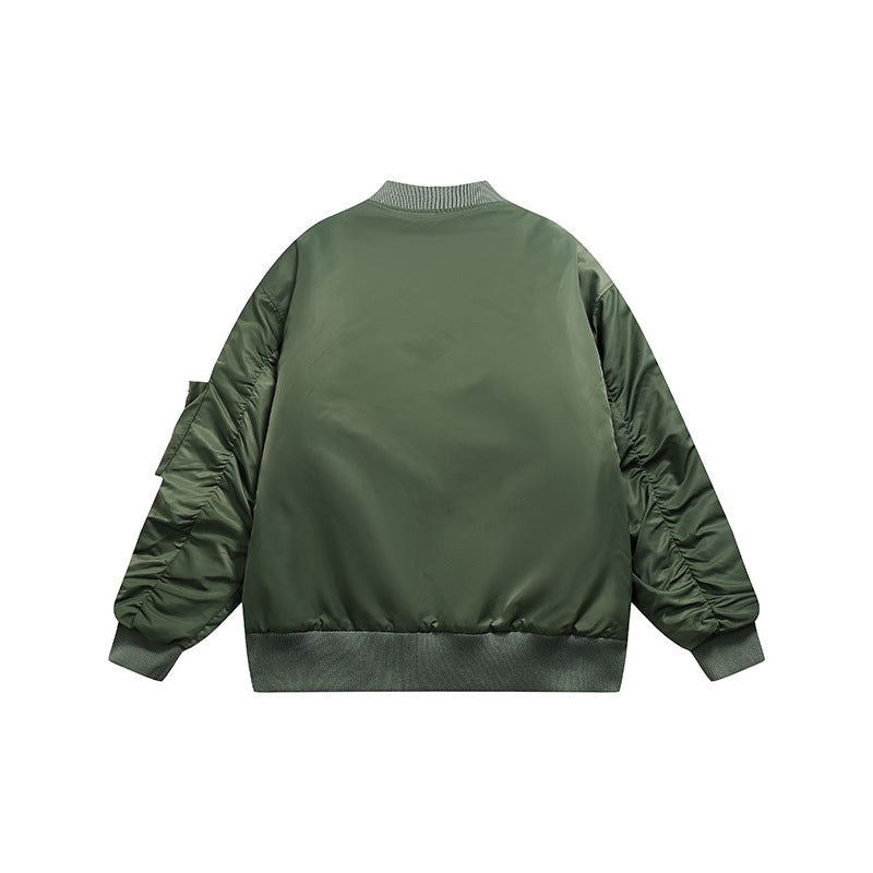 Winter Models Of National Tide Simple Embroidered Label Baseball Cotton Jacket Men