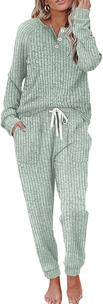 Women's Casual Pocket Suit Buckle Sports Sweater And Trousers Sports Suit
