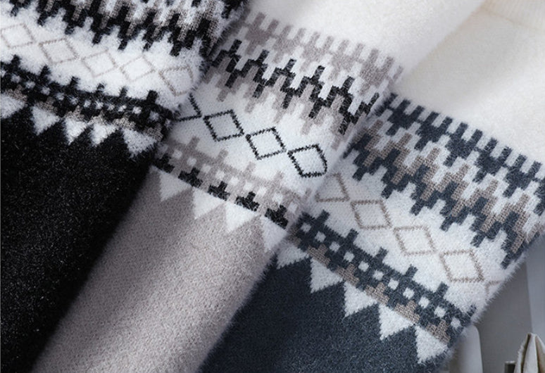 Mode Jacquard Strikket Pullover Til Mænd