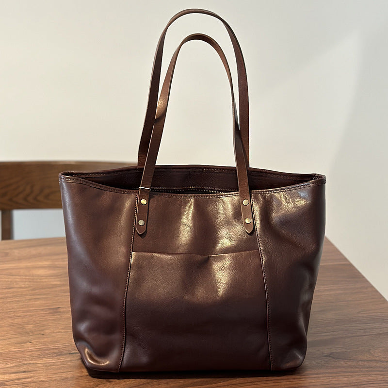 Commute Cowhide Leather Single-shoulder Bag
