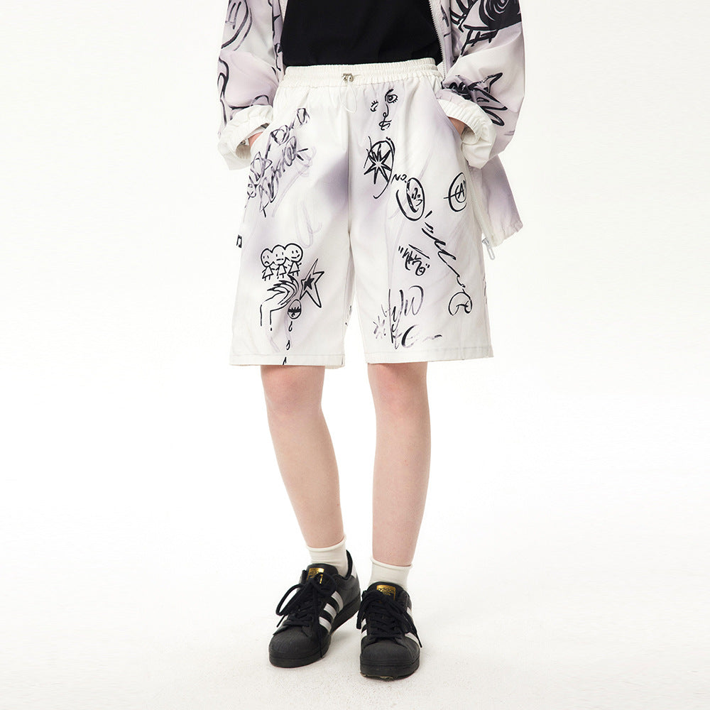 Full Printed Hand Painted Graffiti Casual Suit