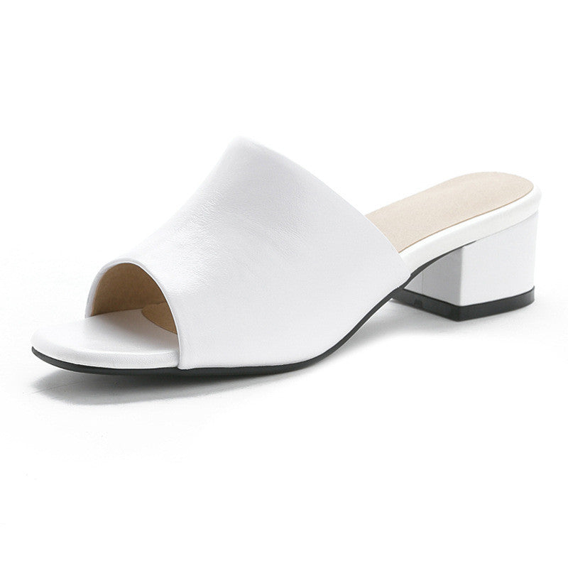 Flip-flops Women's Shoes Middle-aged Leather Mother Sandals And Slippers