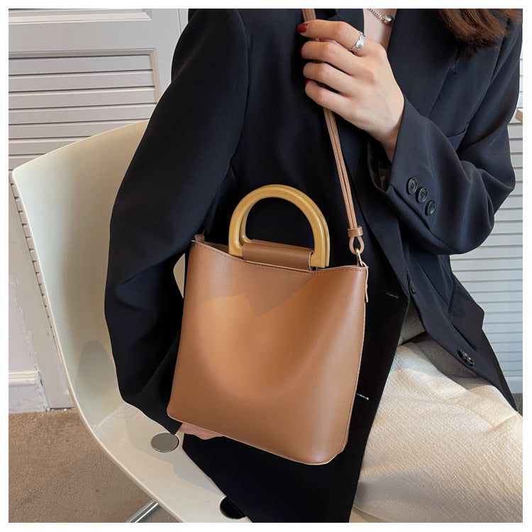One Shoulder Cross Portable Bucket Bag