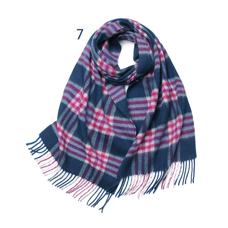 Winter Warm Thickened British Plaid Wool Scarf