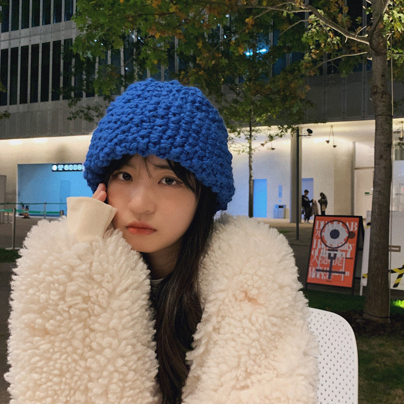 Chunky Knitted Pineapple Pattern Beanie