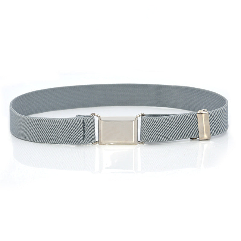 Boys And Girls Elastic Band Monochrome Pants Belt